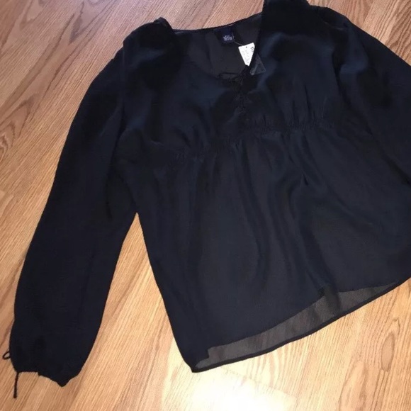 Lane Bryant Tops - Sheer Lane Bryant Lace Up Peasant Blouse 18 20